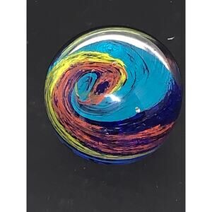 Vintage Art Deco Blue Swirl Paperweight